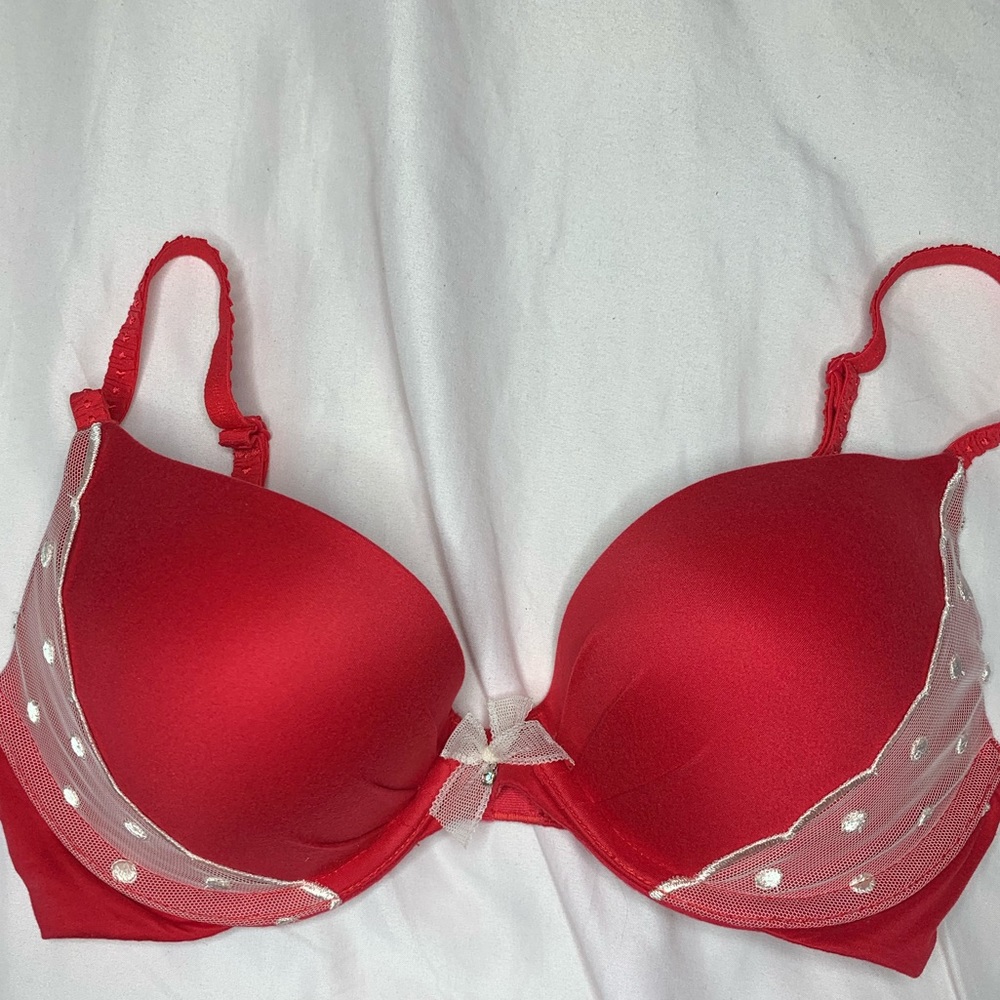 fabulous by victoria's secret plunge red bra